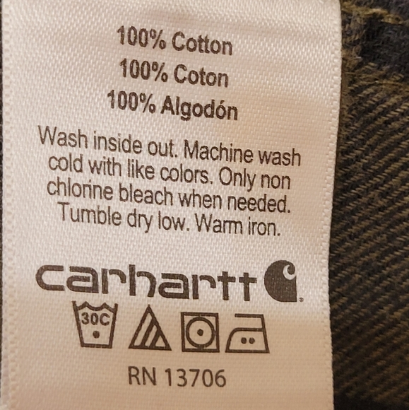Carhartt - Flannel Button-down, Size M (10/12) - Picture 3 of 3